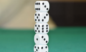 risk management in finance shown by variation of dice