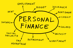 image show the graph and category of personal finance
